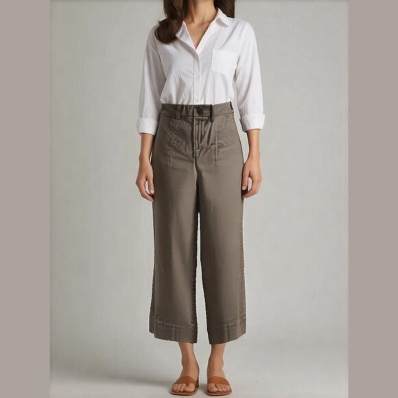 Frank & Oak Pants - Frank & Oak Josephine Cropped Wide-leg Pants
